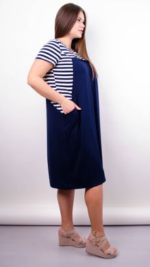 Роксолана літо. Стильна сукня для великих розмірів. Синій+смужка. 485139545 фото