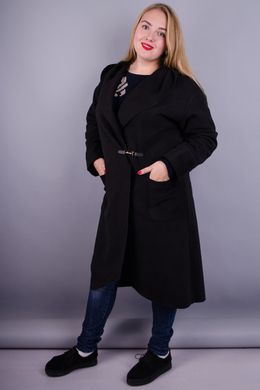 Сарена. Женское пальто-кардиган больших размеров. Черный. 485131074 фото