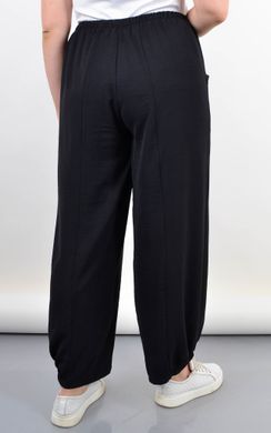 Фантазия. Летние женские брюки большой размер. Черный. 485141812 фото