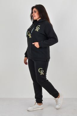 Канарі GR Трьохнитка. Костюм зі стразами, утеплений, на флісі. Чорний. 495278420955456 фото