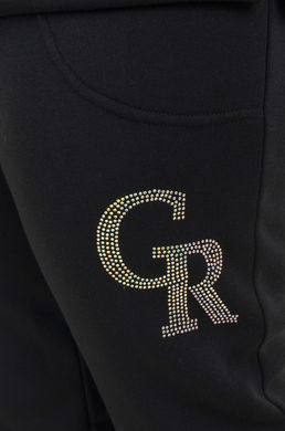 Канарі GR Трьохнитка. Костюм зі стразами, утеплений, на флісі. Чорний. 495278420955456 фото