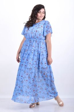 Журавлина. Повсякденне літнє шифонове плаття. Дзвіночок синій 495278292 фото