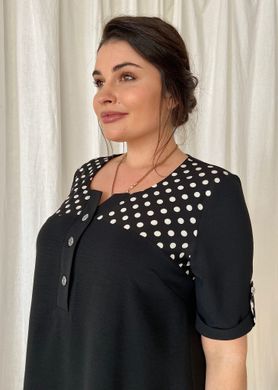 Romantic combination dress of Plus sizes. Black.4115372645052, not selected