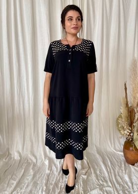 Romantic combination dress of Plus sizes. Black.4115372645052, not selected