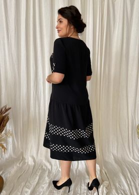 Romantic combination dress of Plus sizes. Black.4115372645052, not selected