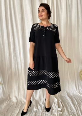 Romantic combination dress of Plus sizes. Black.4115372645052, not selected