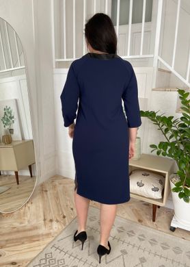 Stylish dress with eco-skin Plus Size. Blue.405111925mari54, L