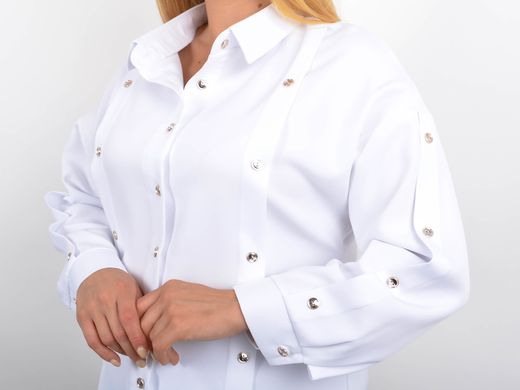 Ліка. Офісна жіноча блуза на великий розмір. Білий. 485142415 фото