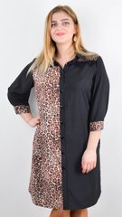 Сандал. Весняна сукня-сорочка великих розмірів. Леопард беж. 485140338 фото