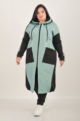 Autumn coat from a warm fleece. Mint.495278366 495278366 photo