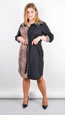 Сандал. Весеннее платье-рубашка больших размеров. Леопард беж. 485140338 фото