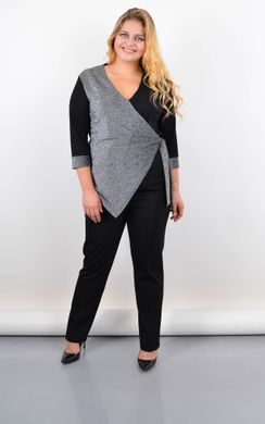 Miriam. Elegant sweatshirt on the smell with string ball. Silver. 485142612 photo