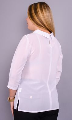 Кортні. Ошатна жіноча блузка великих розмірів. Білий. 485130786 фото