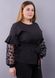 חולצת נשים עם קפלים בגדלי פלוס. שחור .485138400 485138400 צילום 2