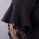 Карина. Женская блуза с рюшами больших размеров. Черный. 485138400 фото 5