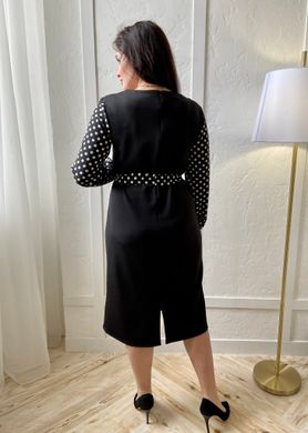 Лора Маріс. Комбінована сукня великих розмірів. Чорний, 62