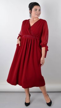 Алла. Вишукана сукня plus size. Бордо. 485140182 фото