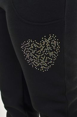 Canary Heart Three-thread. Suit with rhinestones, insulated, on fleece. Black. 495278420965052 photo