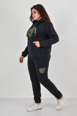 Canary Heart Three-thread. Suit with rhinestones, insulated, on fleece. Black. 495278420965052 photo