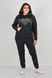 Canary Heart Three-thread. Suit with rhinestones, insulated, on fleece. Black. 495278420965052 photo 1