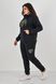 Canary Heart Three-thread. Suit with rhinestones, insulated, on fleece. Black. 495278420965052 photo 3