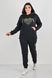 Canary Heart Three-thread. Suit with rhinestones, insulated, on fleece. Black. 495278420965052 photo 2