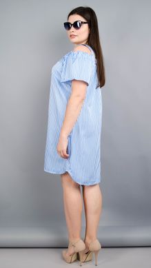 Клариса. Гарна сукня-сорочка плюс сайз. Смужка блакитна. 485131357 фото