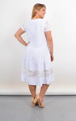 Сантана. Літнє плаття-халат великого розміру з мереживом. Білий. 485142159 фото