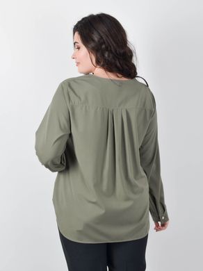 Слава. Ошатна жіноча блузка великих розмірів. Олива. 4851417944 фото