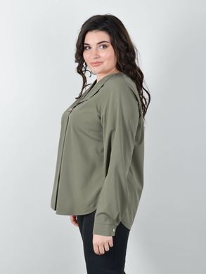 Слава. Ошатна жіноча блузка великих розмірів. Олива. 4851417944 фото