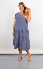 Twist. Dress with V-neck for full. Blue rhombus. 485142087 photo