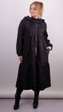 Annette pearls. Fashionable cloak for lush women. Black. 485139040 photo
