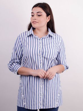 Дакота. Оригінальна жіноча сорочка великих розмірів. Смуга. 485138767 фото