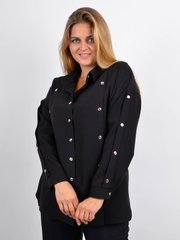 Lika. Office female blouse on a large size. Black. 485142443 photo