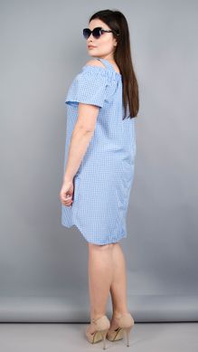 Клариса. Гарна сукня-сорочка плюс сайз. Блакитна клітинка. 485131359 фото