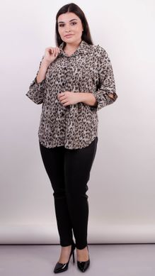 Elegante camicia femminile di dimensioni plus. Leopard Grey.485138640 485138640 foto