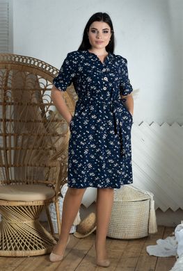 Альбіна Маріс. Літня гарна сукня великих розмірів. Сині квіти., 50
