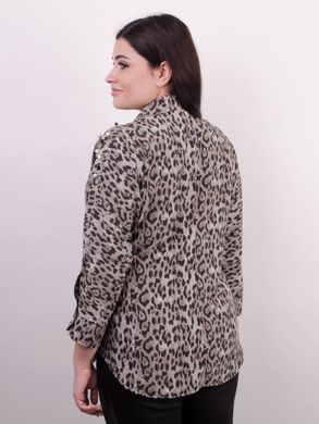 Elegante camicia femminile di dimensioni plus. Leopard Grey.485138640 485138640 foto