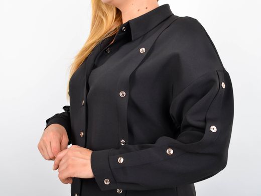 Ліка. Офісна жіноча блуза на великий розмір. Чорний. 485142443 фото