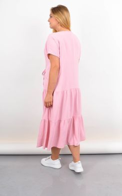 Касіні. Плаття plus size з воланами по низу. Пудра., не визначен