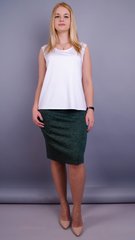 PION Angora. Office skirt of large sizes. Emerald. 485131452 photo