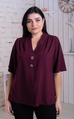 Хільда Маріс. Ніжна жіноча блуза великих розмірів. Бургунді, 50