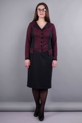 Альфа. Жіноча сукня у діловому стилі великих розмірів. Бордо/чорний. 485138304 фото