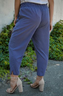 Shortened summer trousers of Plus sizes. Blue rhombus.485140930 485140930 photo