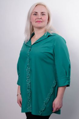 Original female shirt of Plus sizes. Turquoise.485139253 485139256 photo