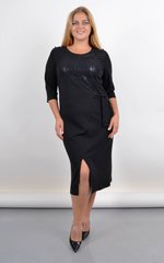 MICHELLE שמלה שחורה עם חרוזים מידות גדולות 485142460 צילום
