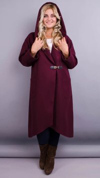 Cardigan Women's Cardigan di taglie forti. Bordeaux.485131074 49527842188 foto