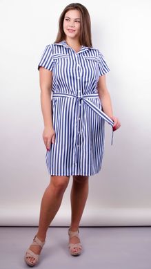 Ірина. Стильна сукня-сорочка великих розмірів. Смуга синя. 485131571 фото