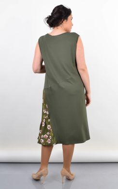 Флориана. Трикотажное платье на лето большой размер. Олива. 485141826 фото