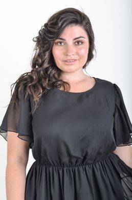 Casual summer chiffon dress. Black.495278289, not selected